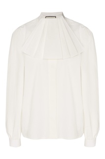 Белая блузка с оборкой Gucci