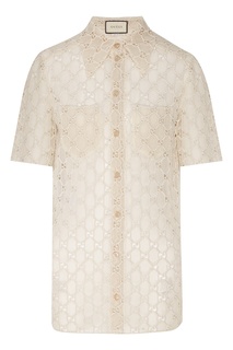 Ажурная белая блузка Gucci