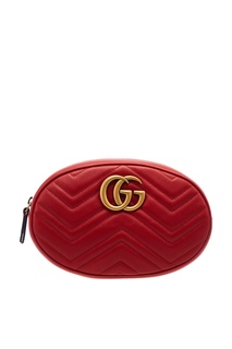 Красная поясная сумка GG Marmont Gucci