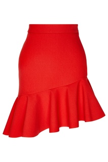 Красная асимметричная юбка-мини Msgm