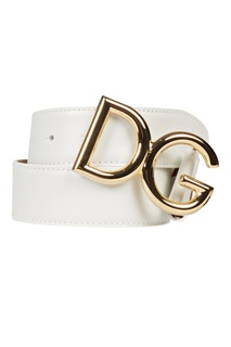 Белый кожаный ремень Dolce & Gabbana