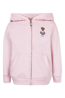 Розовое худи с вышивкой Ralph Lauren Kids