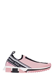 Розовые кроссовки с эластичным верхом Dolce & Gabbana