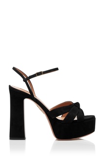 Черные босоножки Baba Plateau Sandal 125 Aquazzura