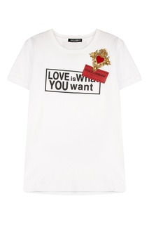 Футболка с принтом и аппликацией Dolce & Gabbana