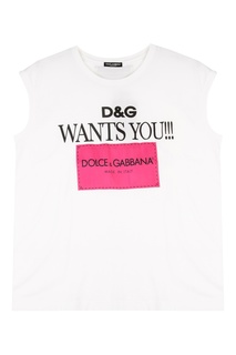Футболка с контрастным принтом Dolce & Gabbana