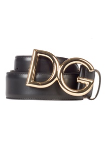 Черный кожаный ремень с пряжкой Dolce & Gabbana