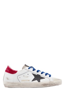 Кроссовки с красно-синими акцентами Superstar Golden Goose Deluxe Brand