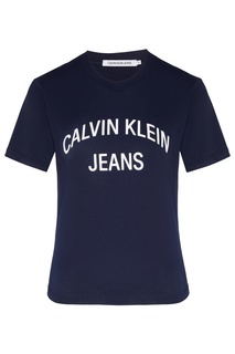 Синяя футболка с логотипом Calvin Klein