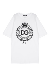 Белая футболка с геральдическим принтом Dolce & Gabbana
