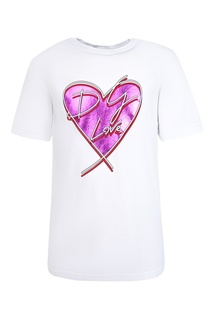 Белая футболка с сердцем Dolce&Gabbana Children