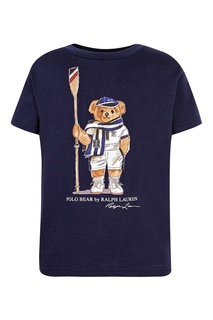 Темно-синяя футболка с принтом Polo Ralph Lauren Kids