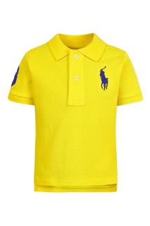 Желтое поло с цифрой Ralph Lauren Kids