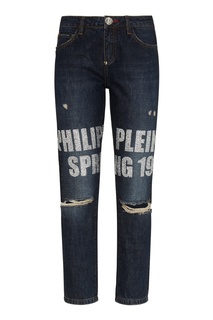 Укороченные джинсы с отделкой Philipp Plein