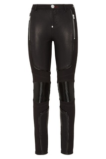 Черные комбинированные брюки Philipp Plein