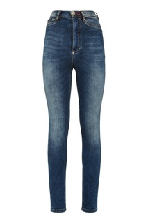 Синие джинсы с высокой посадкой Philipp Plein