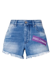 Джинсовые шорты с логотипом Dolce & Gabbana