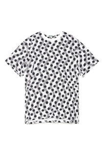 Черно-белая футболка с трикотажной горловиной Kenzo