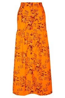 Оранжевая юбка-макси с принтом Johanna Ortiz