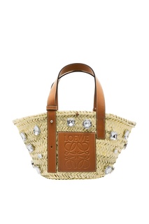 Плетеная сумка с декором кристаллами Loewe