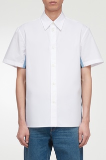 Белая рубашка с коротким рукавом и скрытыми лампасами Valentino
