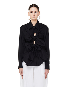 Черная хлопковая рубашка с бантами Comme DES GarÇons