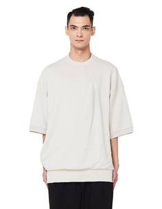 Бежевая футболка с защипами Julius