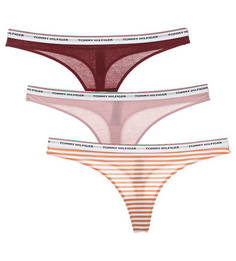 Комплект из трех хлопковых трусов-стрингов Tommy Hilfiger