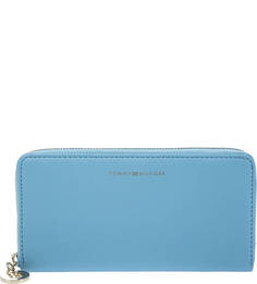 Кошелек на молнии голубого цвета Tommy Hilfiger