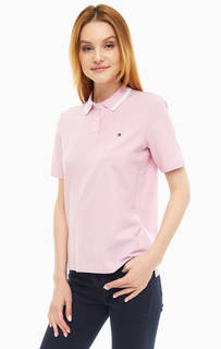 Розовая хлопковая футболка поло Tommy Hilfiger