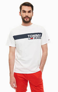 Хлопковая футболка с логотипом бренда Tommy Jeans