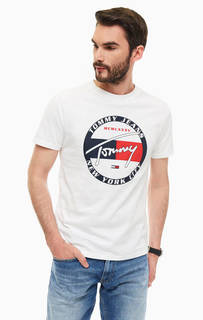 Хлопковая футболка с контрастным принтом Tommy Jeans