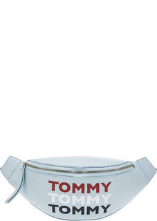 Голубая поясная сумка с одним отделом на молнии Tommy Hilfiger