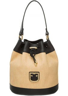 Плетеная сумка-торба с кожаными вставками Corona Furla