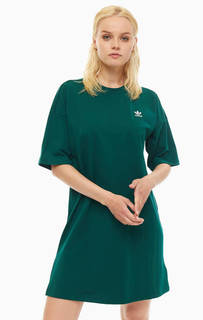 Короткое хлопковое платье свободного кроя Adidas Originals