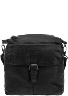 Черная кожаная сумка через плечо Gianni Conti