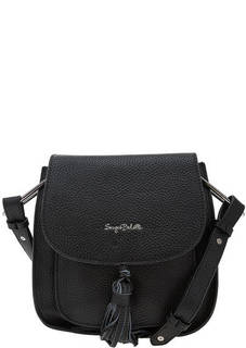 Кожаная сумка через плечо черного цвета Sergio Belotti