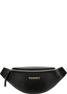 Черная поясная сумка с одним отделом на молнии Tommy Hilfiger