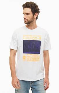 Хлопковая футболка с контрастным принтом Diesel