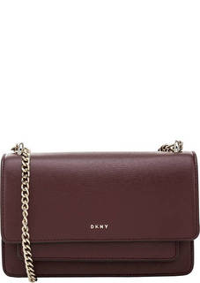Кожаная сумка с откидным клапаном и карманами Dkny
