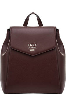 Рюкзак из зерненой кожи с откидным клапаном Dkny