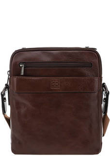 Кожаная сумка через плечо коричневого цвета Sergio Belotti