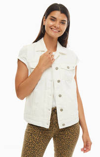 Белый джинсовый жилет Mustang