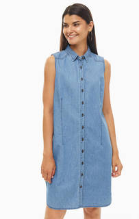 Приталенное платье-рубашка с добавлением льна Mustang