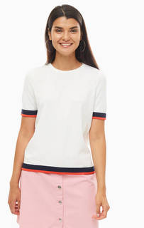 Джемпер белого цвета с короткими рукавами Only