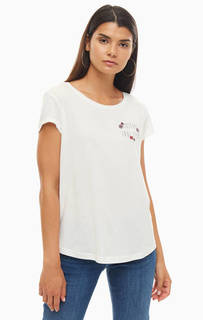 Белая хлопковая футболка с декоративной отделкой Mustang