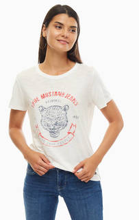 Белая трикотажная футболка Mustang