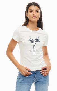 Хлопковая футболка с контрастным принтом Mustang