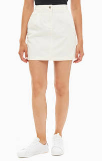 Короткая джинсовая юбка молочного цвета Lacoste