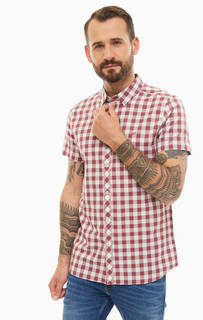 Приталенная рубашка из хлопка с короткими рукавами Mustang